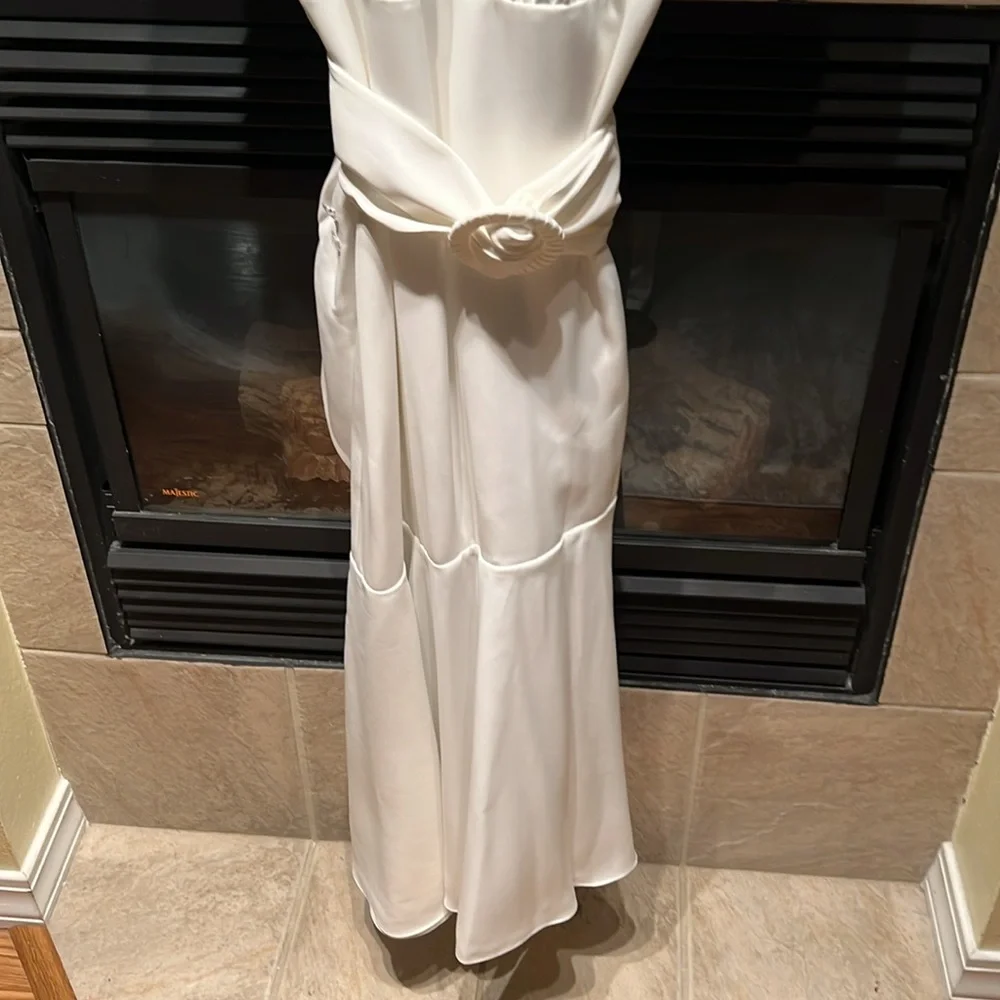 CAMILA DRESS - IVORY Crepe Ruched Mermaid Dress